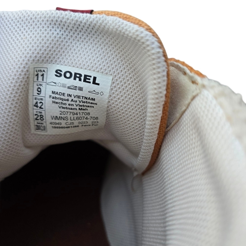 🌻Sorel X Calia Ona 503 Mid Cozy Sneaker Boot, CanynGld/Bleached Ceramic Size 11 - Picture 12 of 14